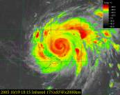 Hurricane in the Infrared Channel
